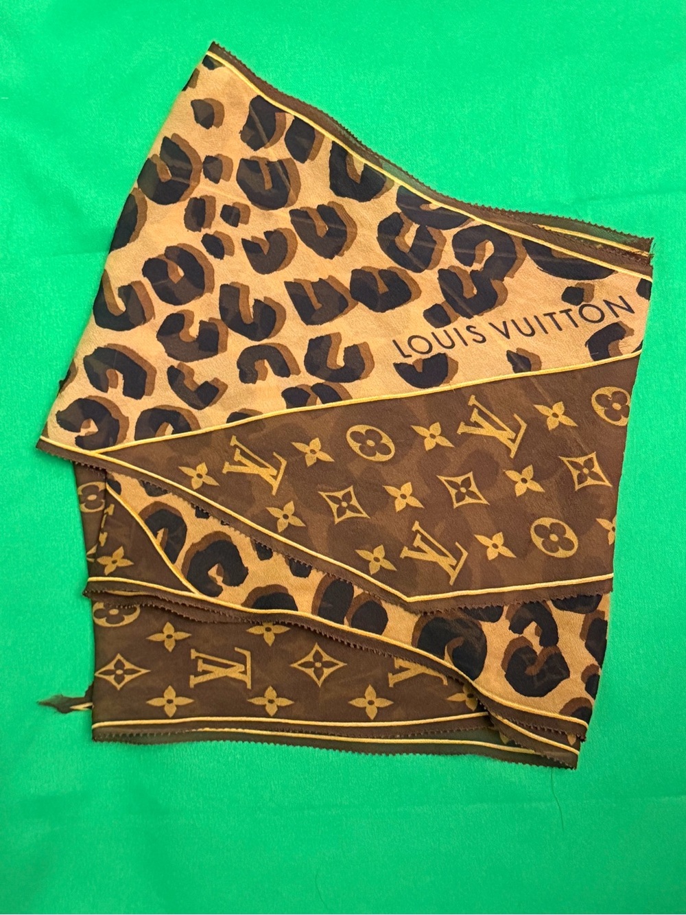 Louis Vuitton Monogram Leopard Print Silk Scarf – Limited Edition
